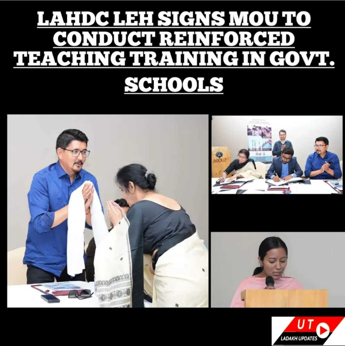 LAHDC Leh signs MoU to conduct Reinforced Teaching Training in Govt. Schools